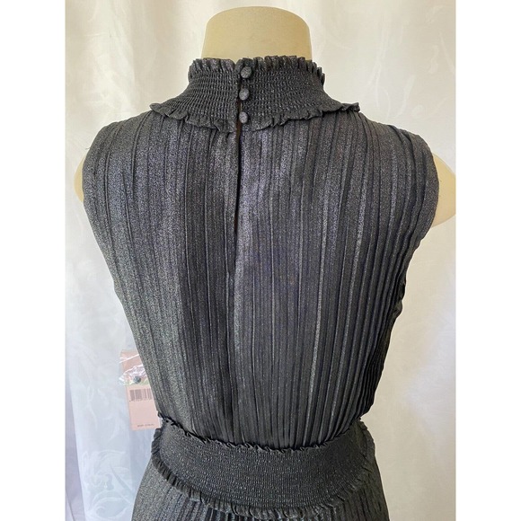 NWT Nanette Lepore Pleated Blouson Dress Sleeveless Very Black Knee Leng… - Picture 6 of 8